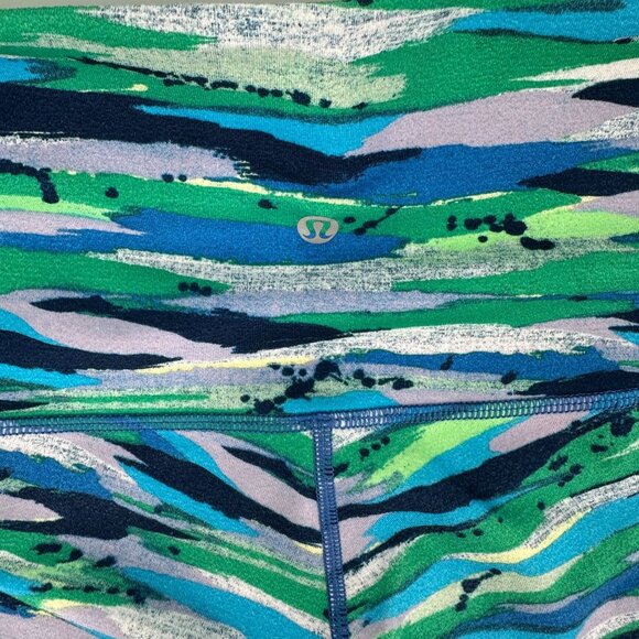 Lululemon Womens Blue Green Seven Wonders Wunder Under High Rise Legging 6 - Picture 8 of 11